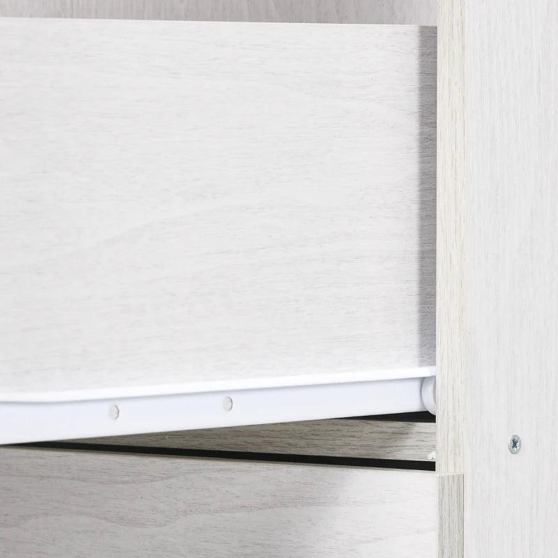 Stylish White Wood Effect Four-Drawer Lockable Filing Cabinet for Secure Document Storage - Ideal for Home or Office