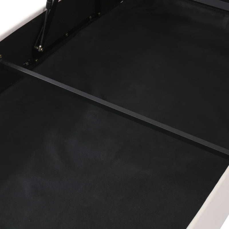 Upholstered Hydraulic Storage Bed with Removable Velvet Headboard - Beige, 210x110x90 cm, Stylish & Functional Bedroom Furniture