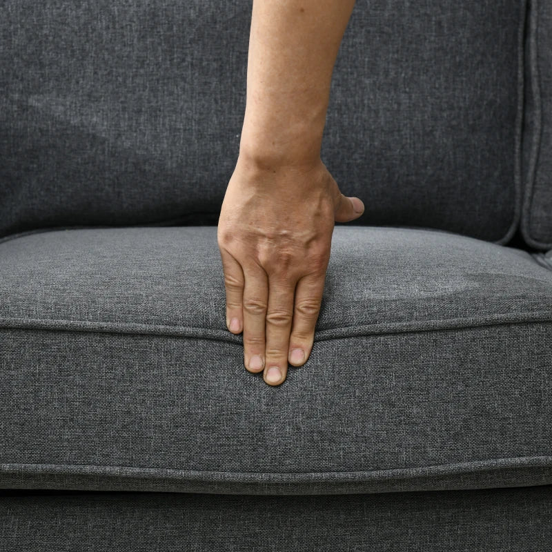 Mid-Century Two-Seater Sofa with Pocket Springs in Charcoal Grey - Stylish and Comfortable Seating