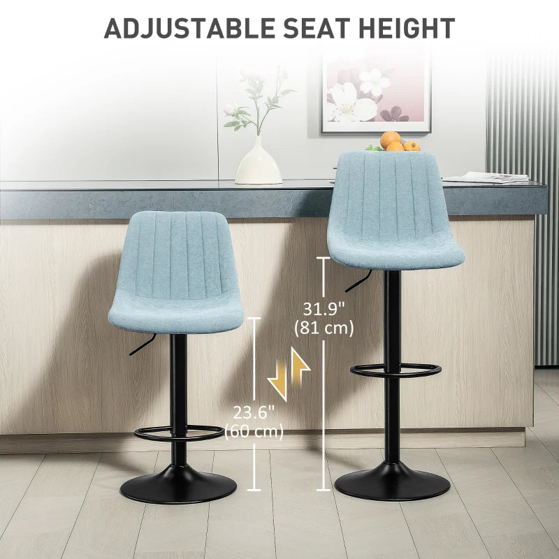 Set of 2 Blue Chenille-Feel Tub Bat Stools - Stylish, Comfortable, and Durable Bathroom Seating