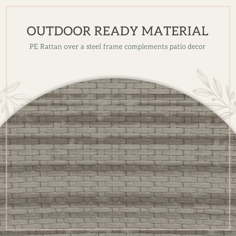 5 Piece Grey Rattan Dining Set Removable Cushions