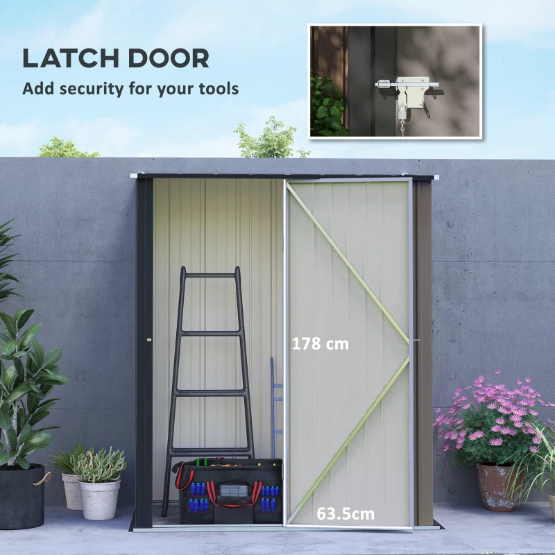 Light Grey 5.3 x 3.1ft Steel Garden Shed