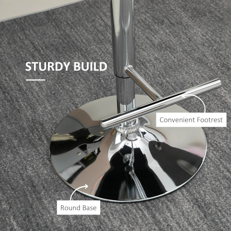 Modern Velvet Bar Stools Set of 2 - Adjustable Swivel Design with Button Tufted Back & Nailhead Trim, Grey