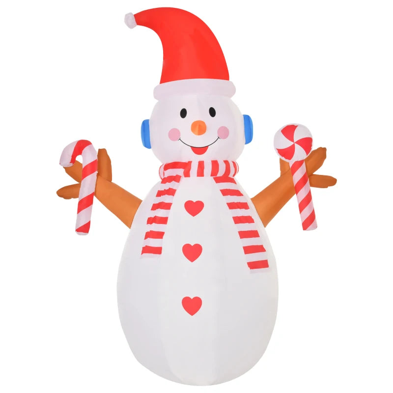 8ft Inflatable Christmas Snowman with Candy & Rotating Lights - Perfect Indoor/Outdoor Holiday Lawn Decoration & Party Prop