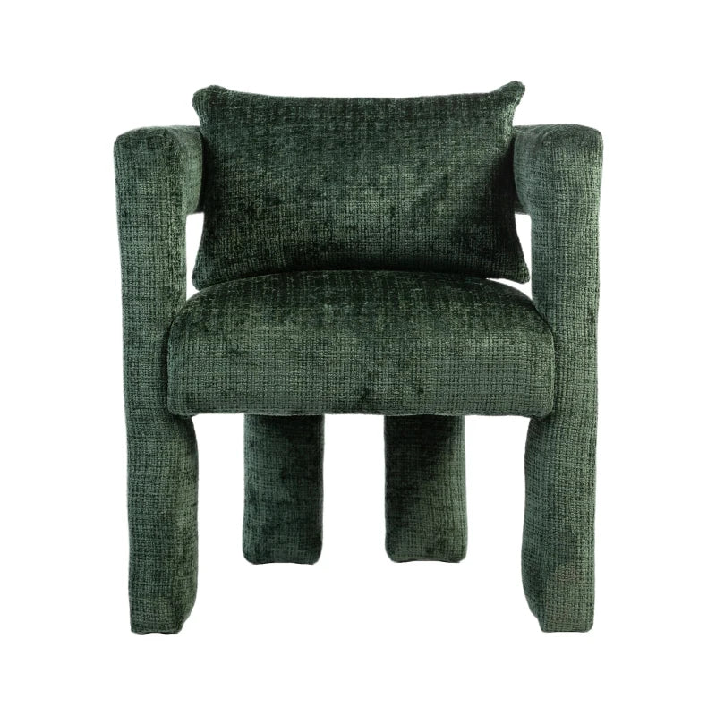 Modern Lounge Chair Set of 2 - Hollow Armrest Design, Cushions & Pillows, 60x44x65 cm, Stylish Emerald Color