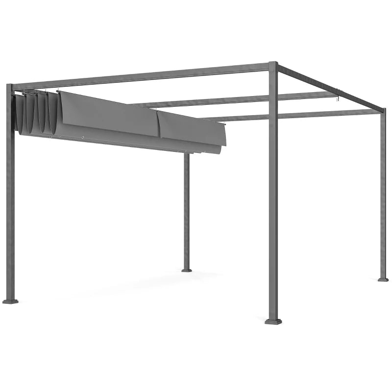 4m x 3m Dark Grey Metal Rectangular Pergola
