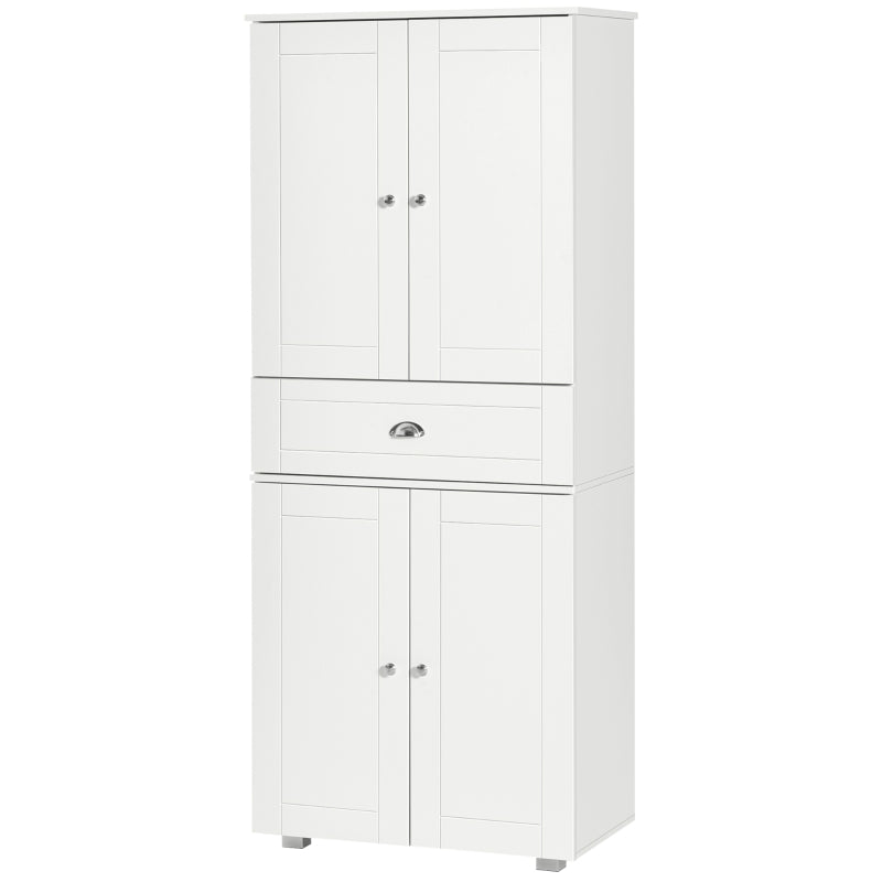 Freestanding Tall Kitchen Storage Cabinet with Drawer and Adjustable Shelves for Dining Room