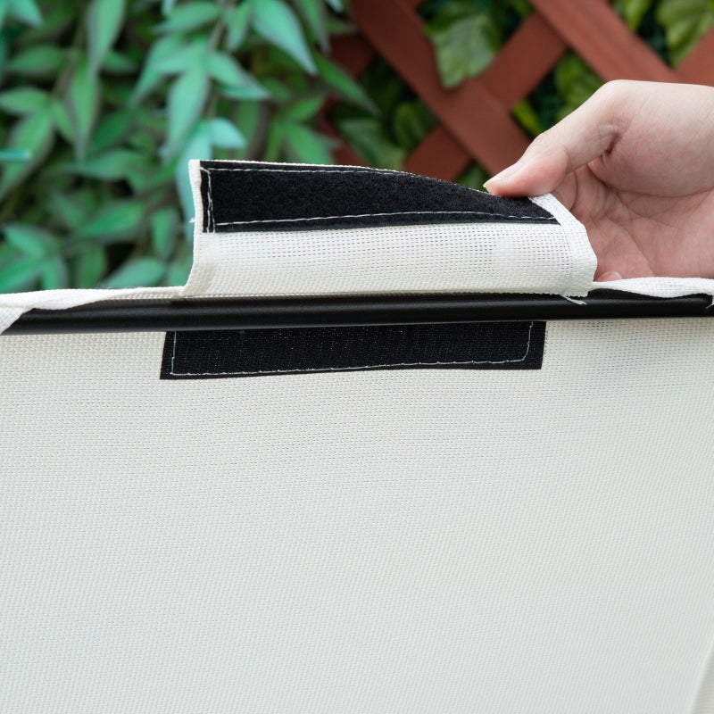 2 Piece Foldable Reclining Garden Chair Set - White Zero Gravity Deck Sun Lounger with Headrest, Footrest, Armrest, Cup Holder & Canopy Shade