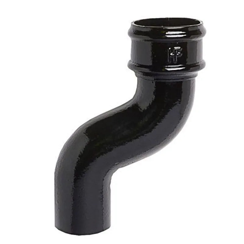 Cast Iron Round Downpipe 115mm Offset Bend 100mm - Black Finish - XR4041