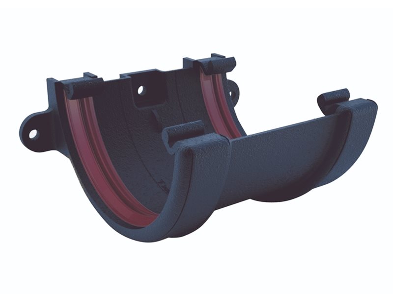 Freefoam Freeflow 112mm Half Round Gutter Gutter Union Bracket - Cast Iron Black