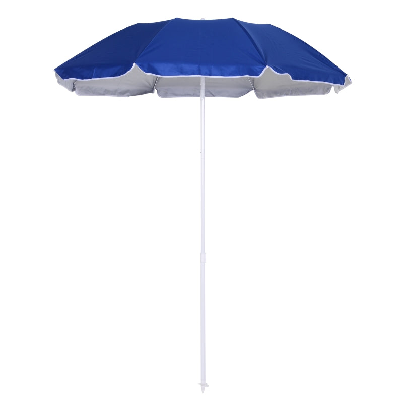Blue Portable Beach Umbrella with Tilting Function and Carry Bag