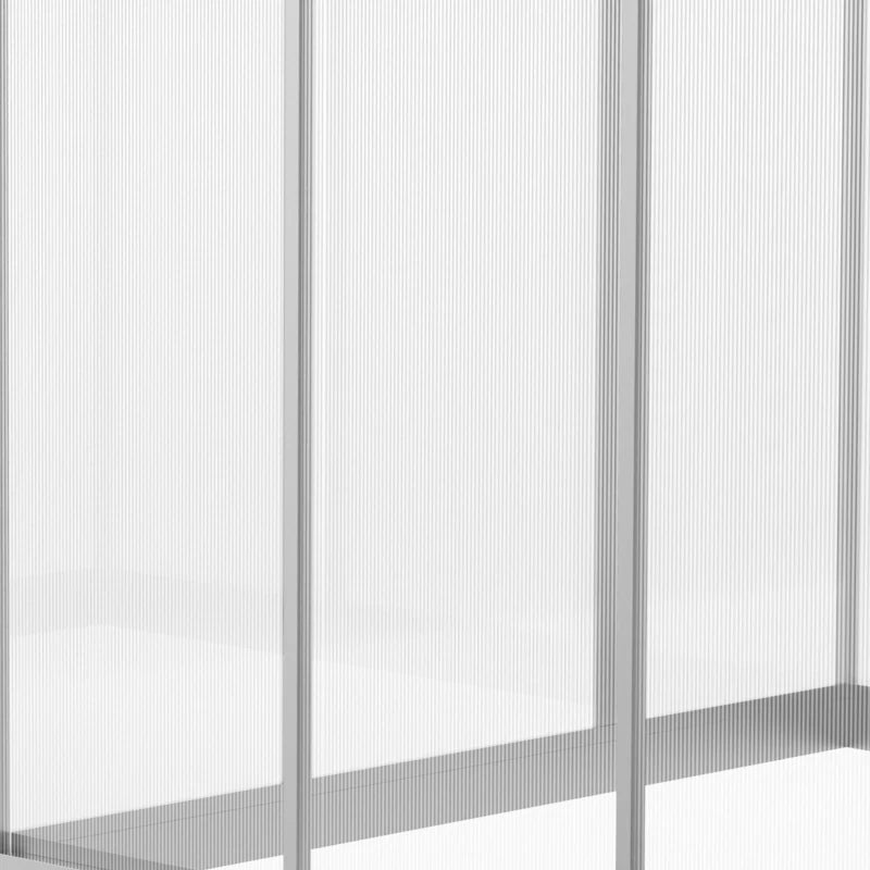 Clear Polycarbonate Walk-In Greenhouse - 303x183x195cm - Green