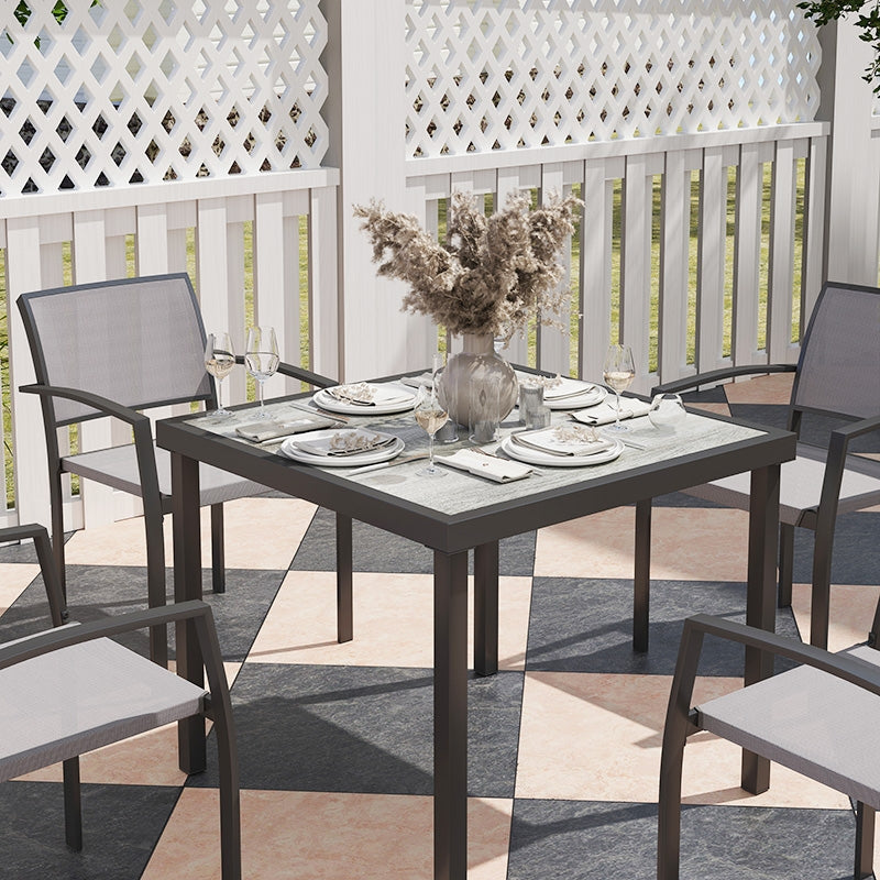 5-Piece Grey Outdoor Garden Dining Set - Perfect for Patio and Backyard