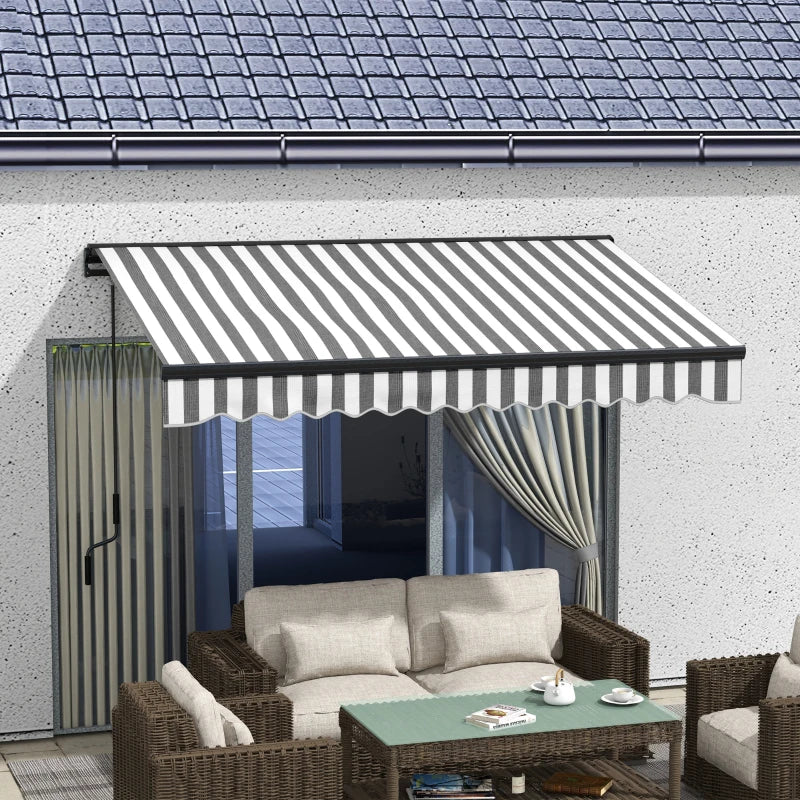 3m x 2m Striped Electric Awning - Fully Retractable