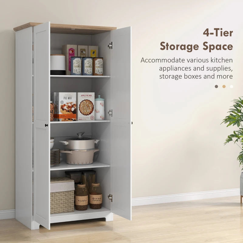 Modern 172cm Freestanding Kitchen Cupboard with Doors and Shelves for Dining Room Storage