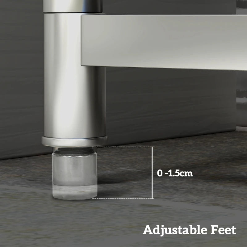 Outdoor Stainless Steel Kitchen Sink - Freestanding Single Bowl with Hot & Cold Water, Storage Shelves for Easy Access