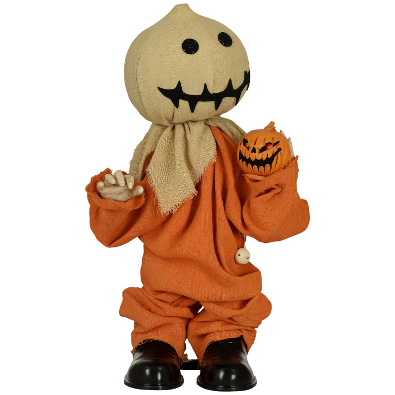77cm Halloween Scarecrow Decoration - Outdoor Light-Up Eyes & Sound Activated Prop for Spooky Yard Decor