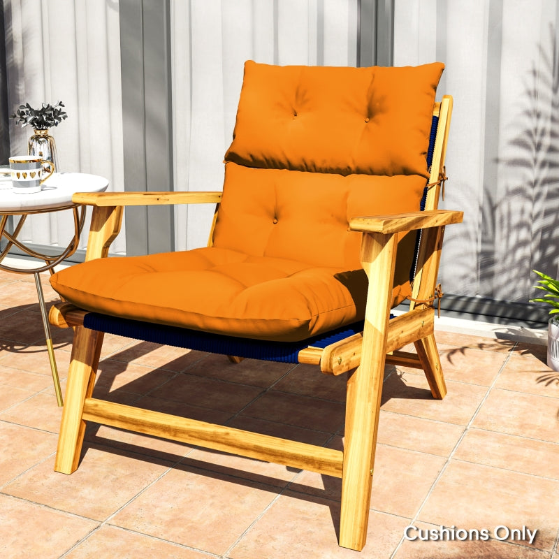 115 x 56cm Orange Rocking Chair Padded Seat Cushion