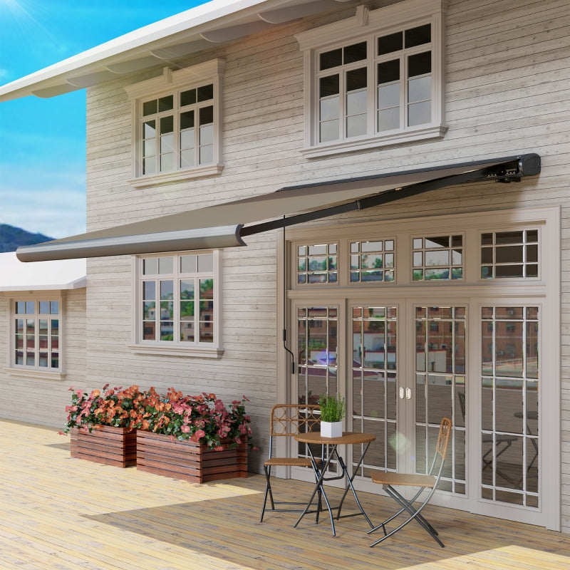 3m x 2.5 m Light Grey Electric Retractable Awning with Remote Controller - Aluminium Frame UV50+ Sun Shade Canopy
