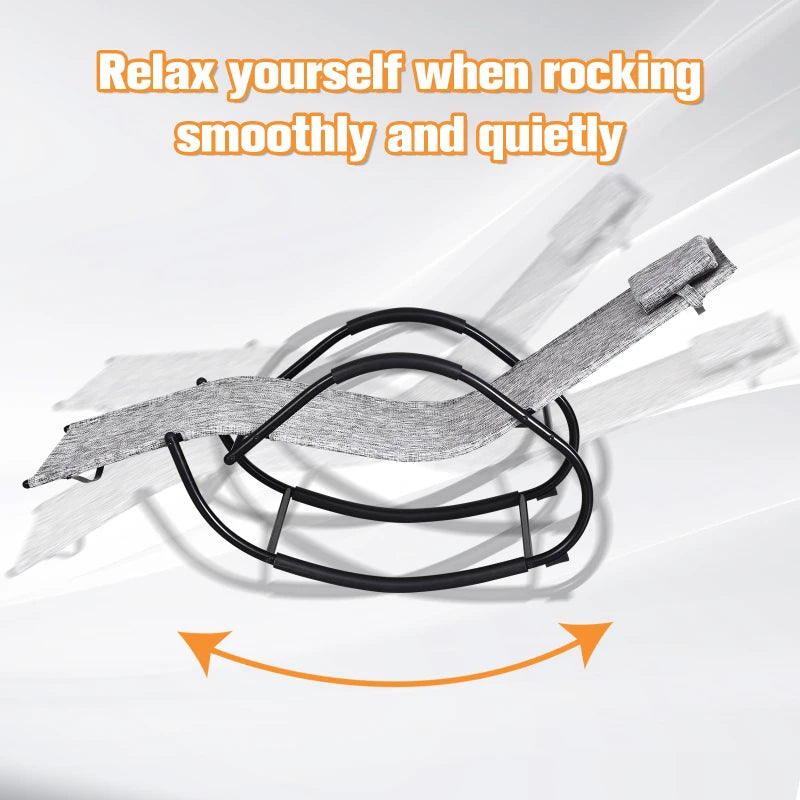 Grey Zero Gravity Rocking Lounge Chair with Pillow