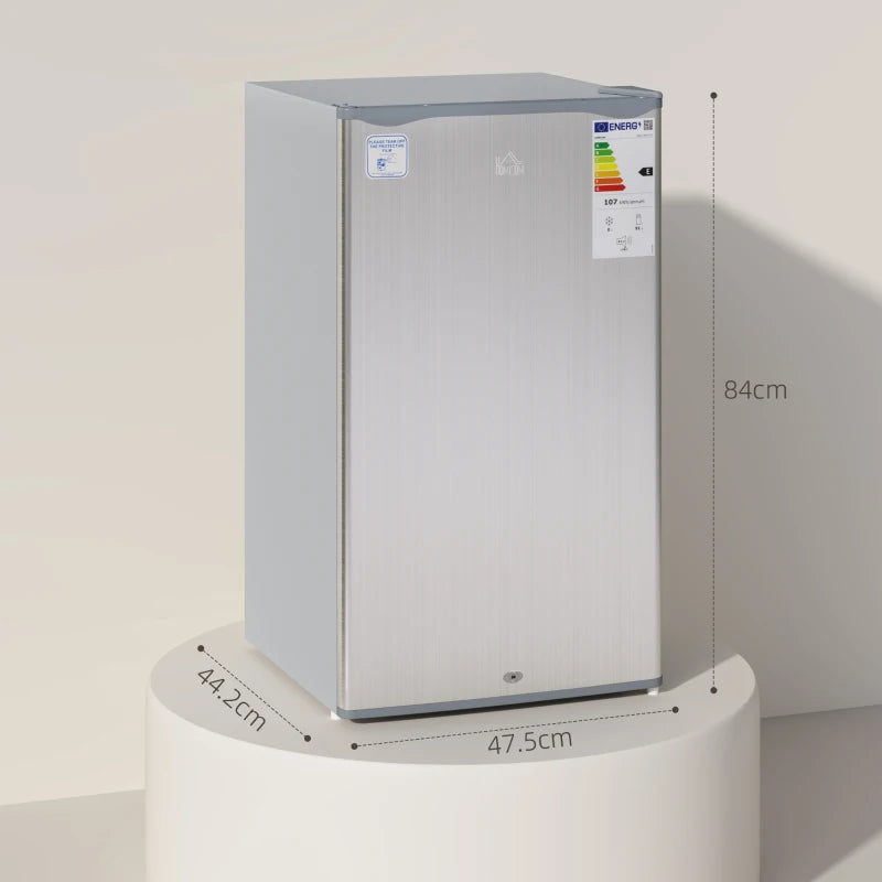 91L Freestanding Under-Counter Fridge with Lock in Grey for Home and Office