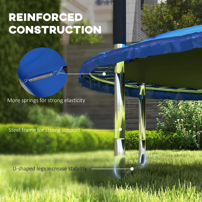 8ft Outdoor Trampoline with Safety Enclosure Net and Steel Frame for Kids
