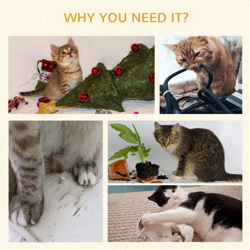 Unique Giraffe-Designed Cat Tree with Scratching Posts, Cat Tunnel & Toy Ball - Beige for Playful Cats