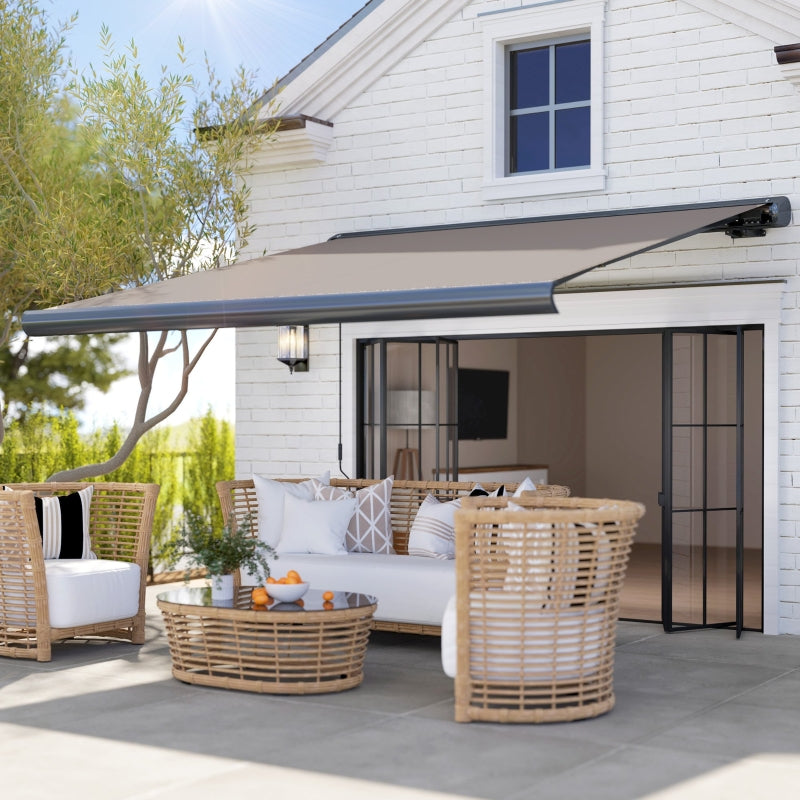 3m x 2.5 m Light Grey Electric Retractable Awning with Remote Controller - Aluminium Frame UV50+ Sun Shade Canopy