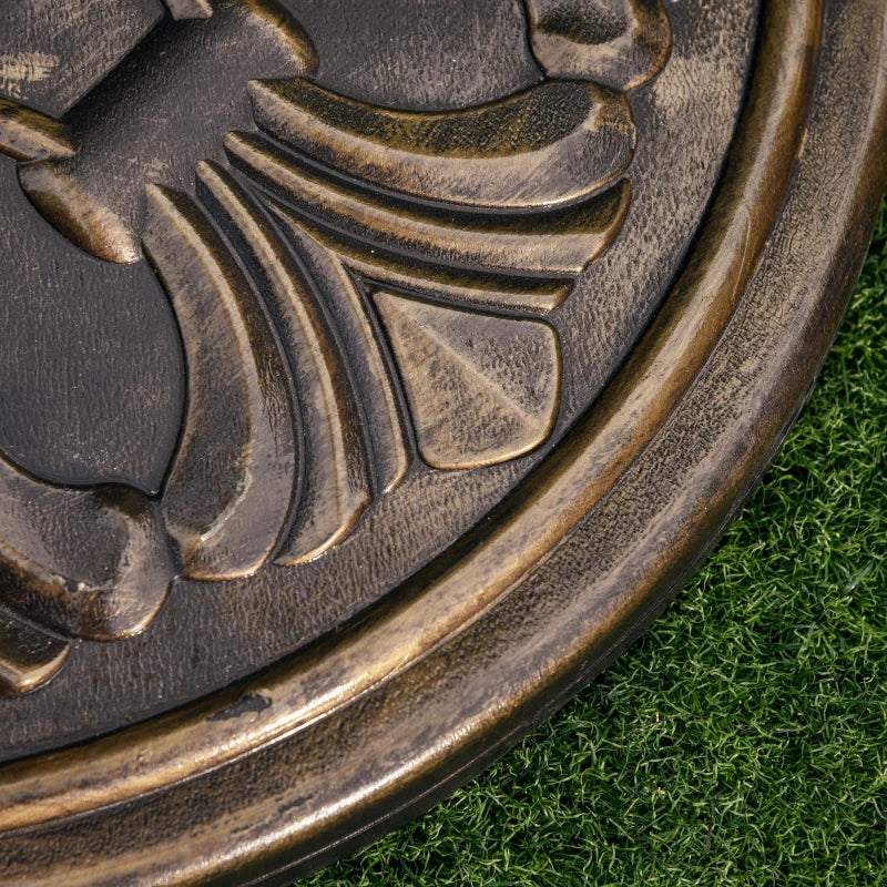 Bronze Round Umbrella Base Stand for Outdoor Garden - 13kg Weight