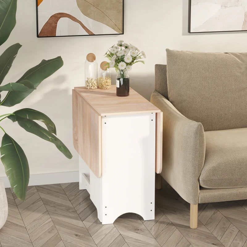 Foldable Dining Table with Drop-Leaf Design & Storage Shelf - Versatile Folding Desk for Kitchen & Dining Room