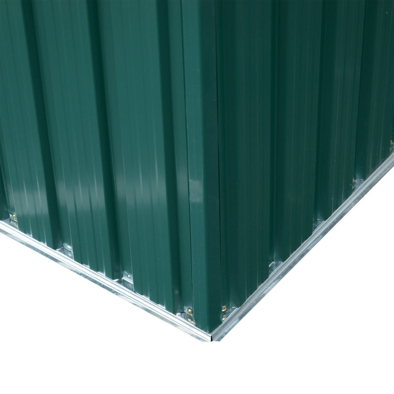 4.4ft x 8.5ft Green Metal Shed With Lightsky Panels