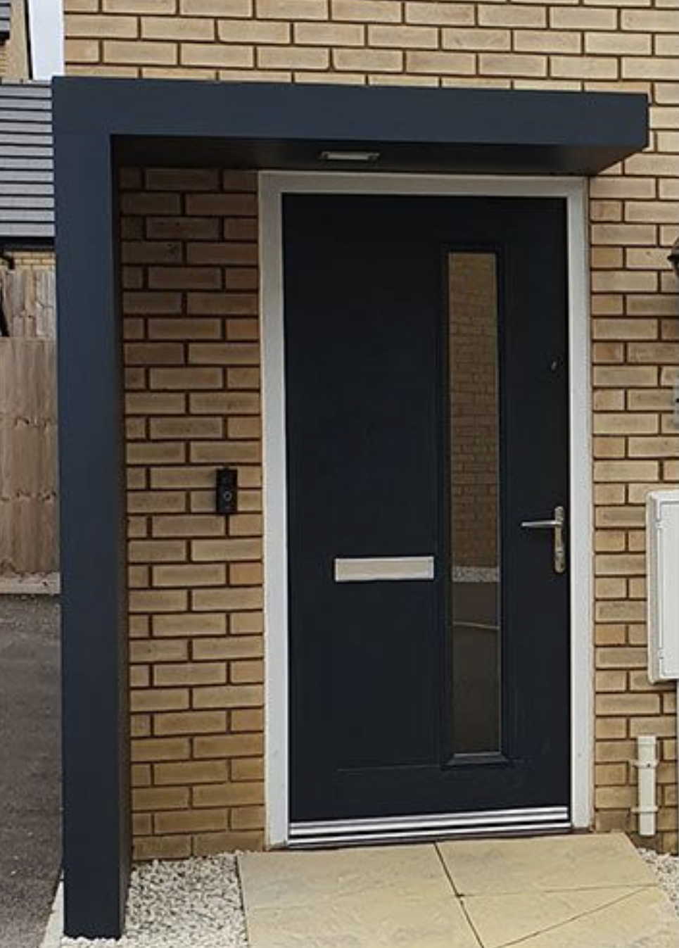 Custom 200x90cm Aluminium Canopy With LED Light Strip & Side Panel - Custom Colour (Left or Right)