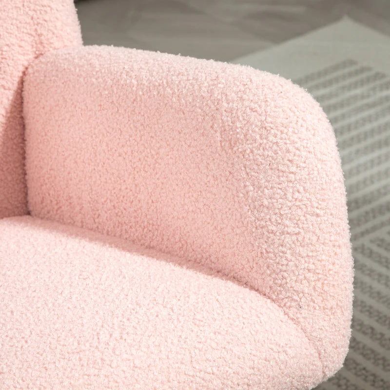 Pink Teddy Fleece Rocking Chair - Cozy Comfort for Kids, Size: Standard