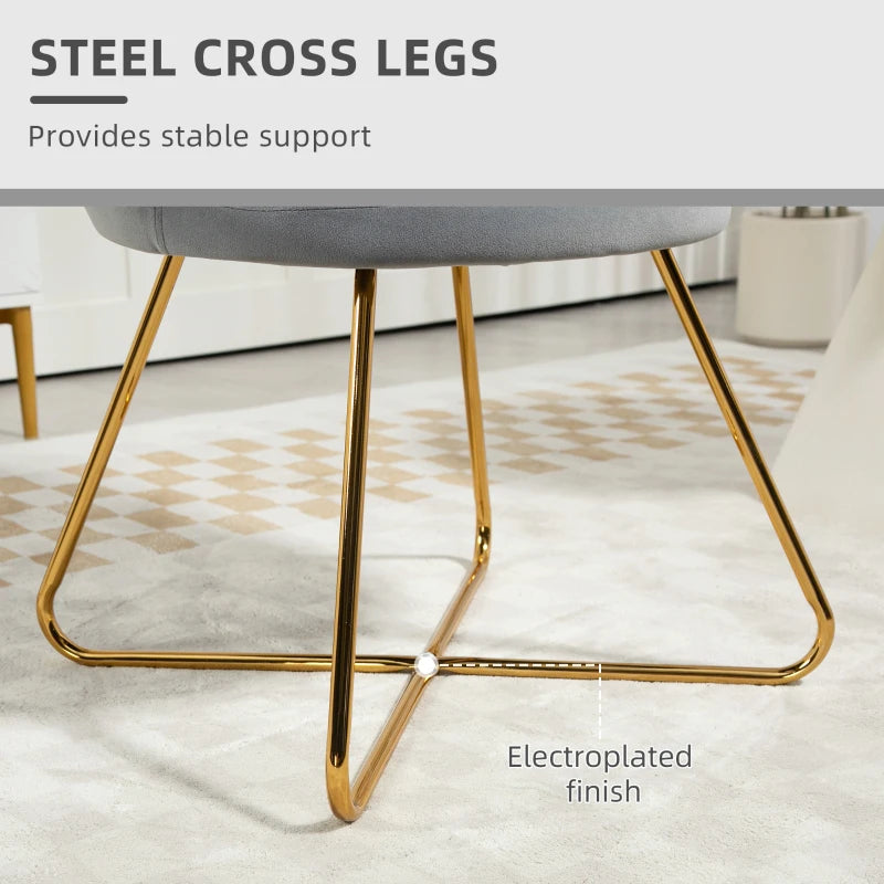 Velvet-Feel Lotus Petal Accent Chair in Grey for Stylish Home Decor