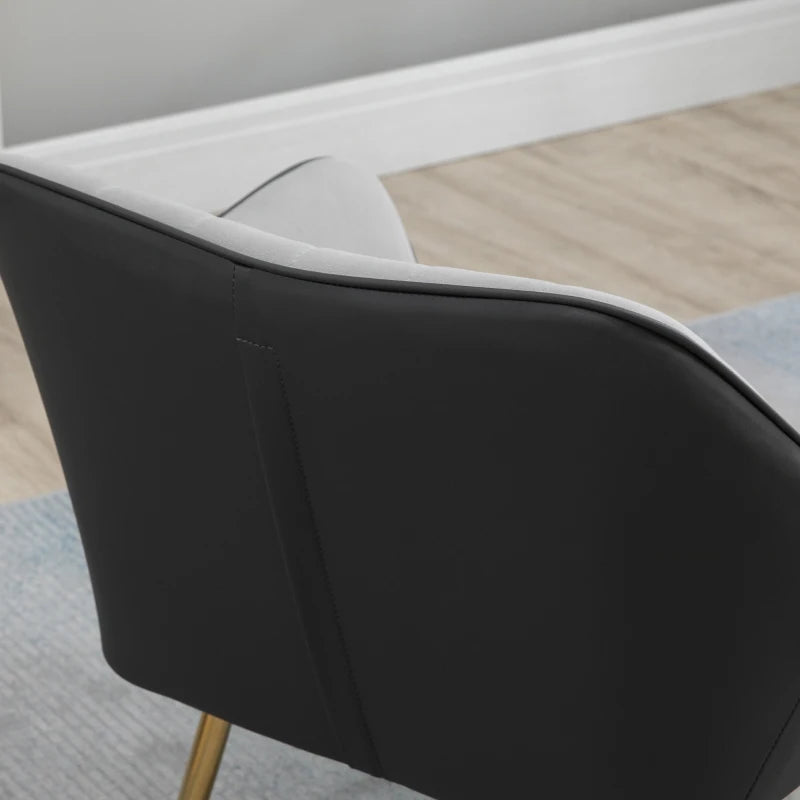 Velvet Accent Chairs with Gold Legs for Modern Living Room and Bedroom, Light Grey Upholstered Design
