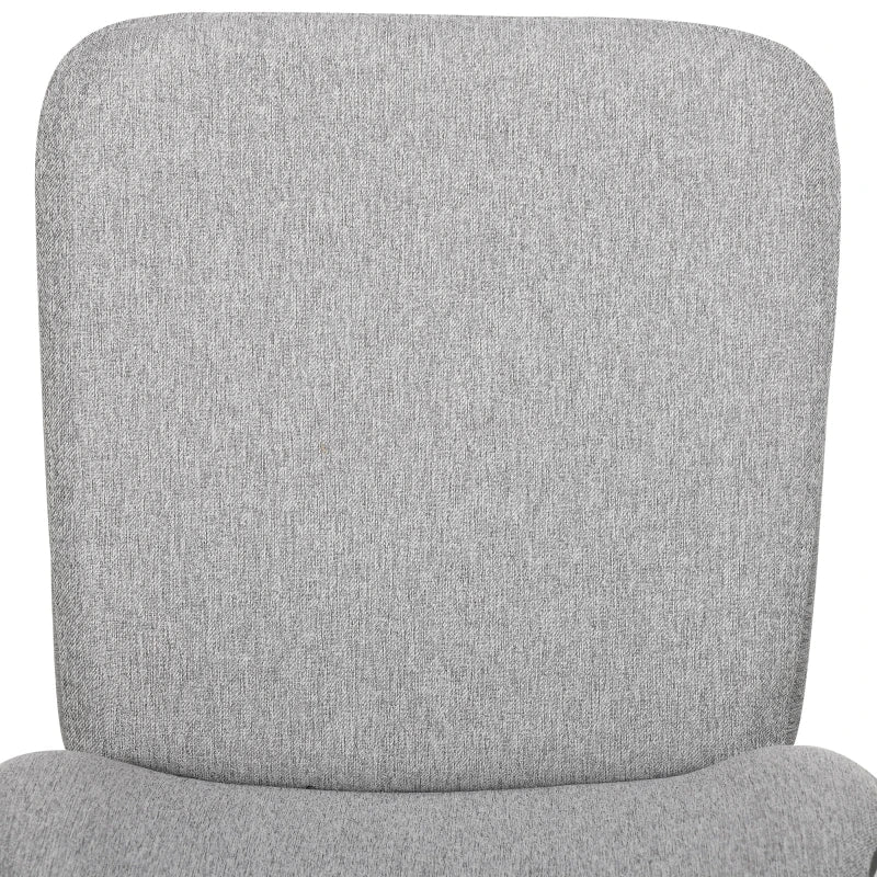 Set of 4 Linen-Touch Upholstered Bar Stools with Backs, Steel Legs - Light Grey Kitchen Chairs for Dining Room