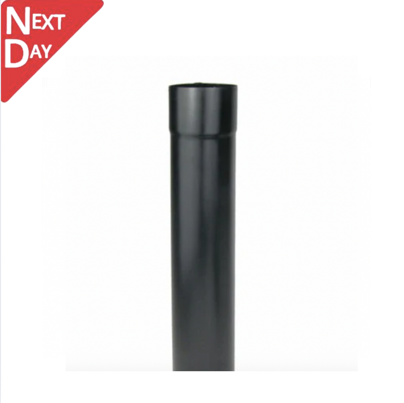 80mm Black Coated Galvanised Steel Downpipe 3m Length