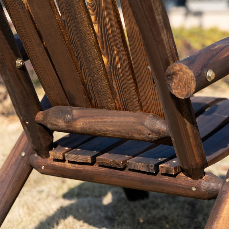 Carbonized Wood Outdoor Adirondack Lounge Chair