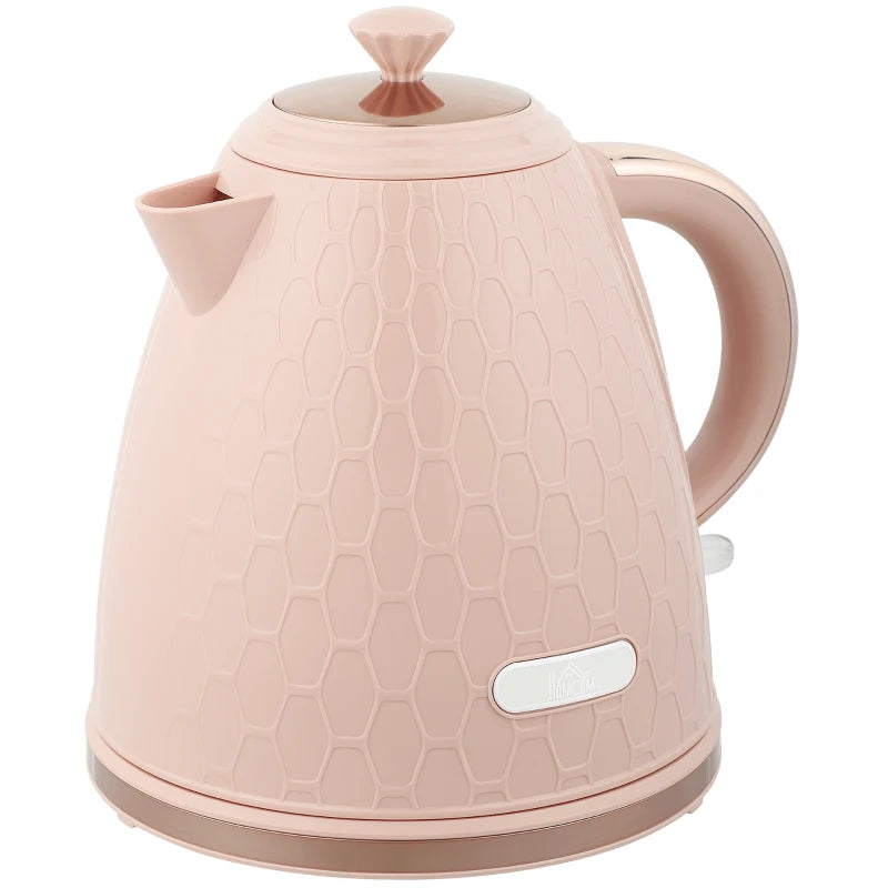 3kW Rapid Boil Light Pink Honeycomb Kettle - Stylish Electric Tea Maker for Quick Boiling and Modern Kitchens