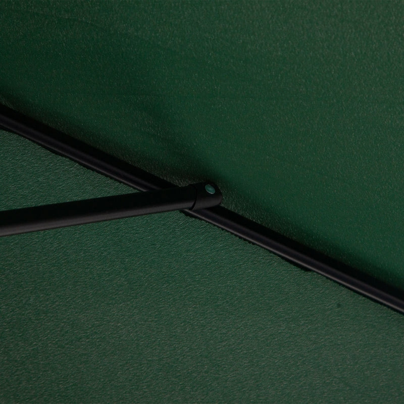 Green Half Round Balcony Parasol with Crank Handle (2.3m)