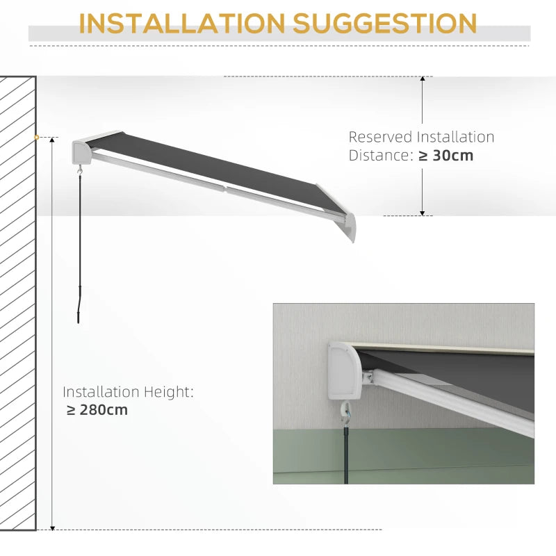 4m x 3m Retractable Electric Awning With Remote and Aluminium Frame