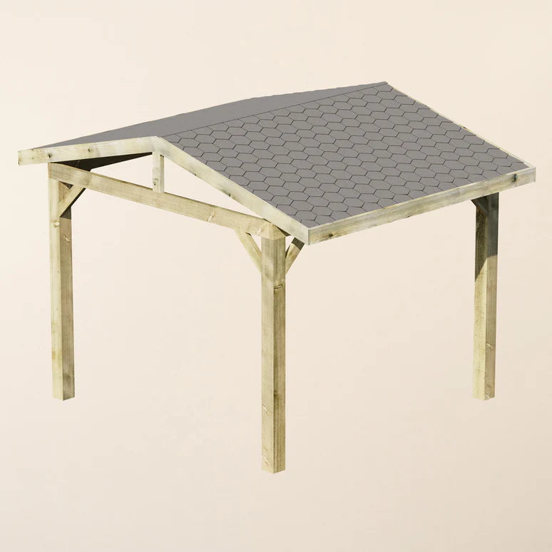 Ruby Wooden Apex Gazebo with Katepal Grey Shingle Roof - Modern Garden Gazebo (No Overhang)