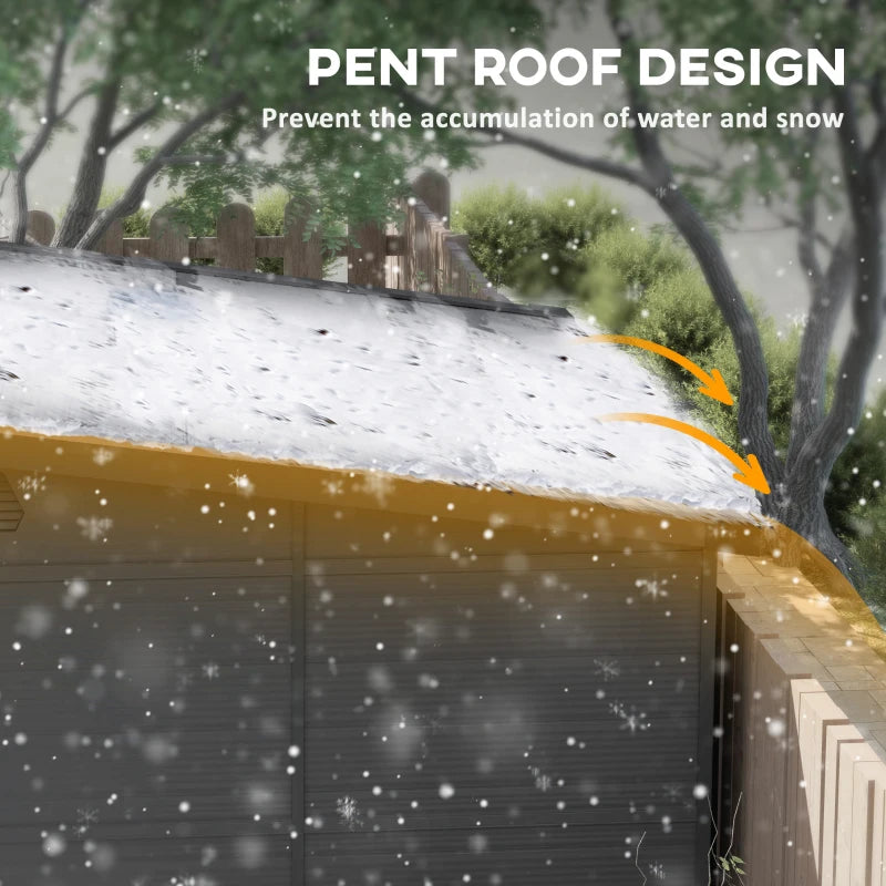 6ft x 6 ft Dark Grey Outdoor Plastic Storage Shed with Windows and Air Vents - Resin Tool Shed for Garden and Deck