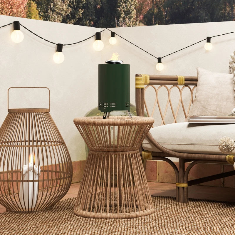 Portable Smokeless Fire Pit - 16x16 cm Stainless Steel Wood Burning Tabletop Fire Pit for Garden & Camping - Green