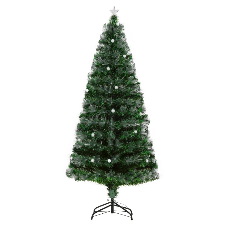 6ft Pre-Lit White Artificial Christmas Tree with 230 LEDs & Star Topper - Full Bodied Seasonal Decoration for Home