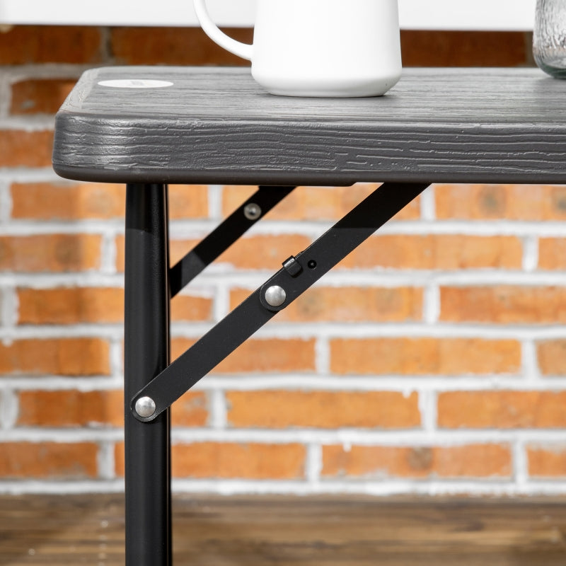 Foldable Outdoor Dining Table for 4, Adjustable Height, Dark Grey