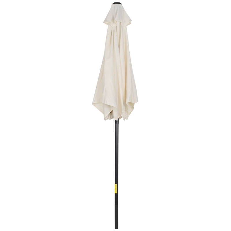 2m Cream White Outdoor Garden Parasol Umbrella with 6 Ribs