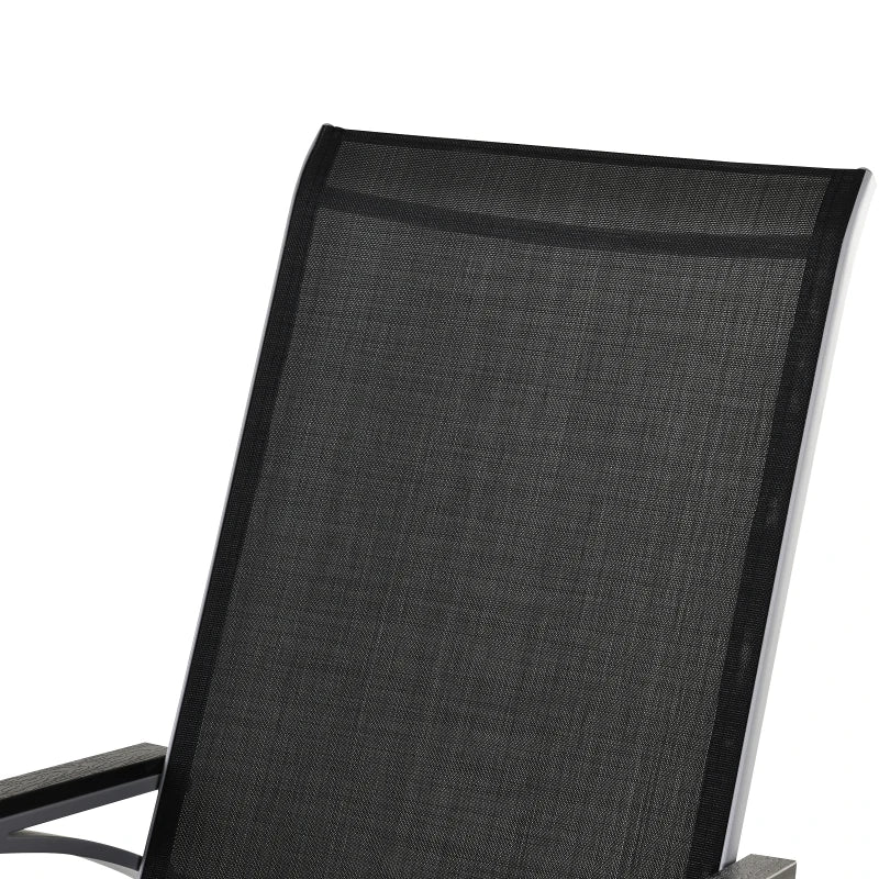Black High Back Rocking Sun Lounger Chair for Garden Patio