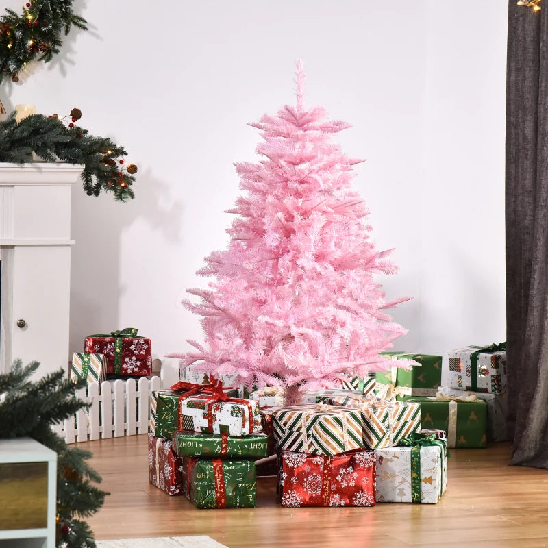 4FT Pink Artificial Christmas Tree with Automatic Open - Perfect Holiday Decoration for Home Parties and Festive Celebrations