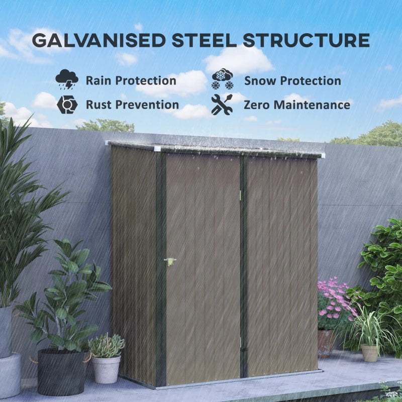 Light Grey 5.3 x 3.1ft Steel Garden Shed